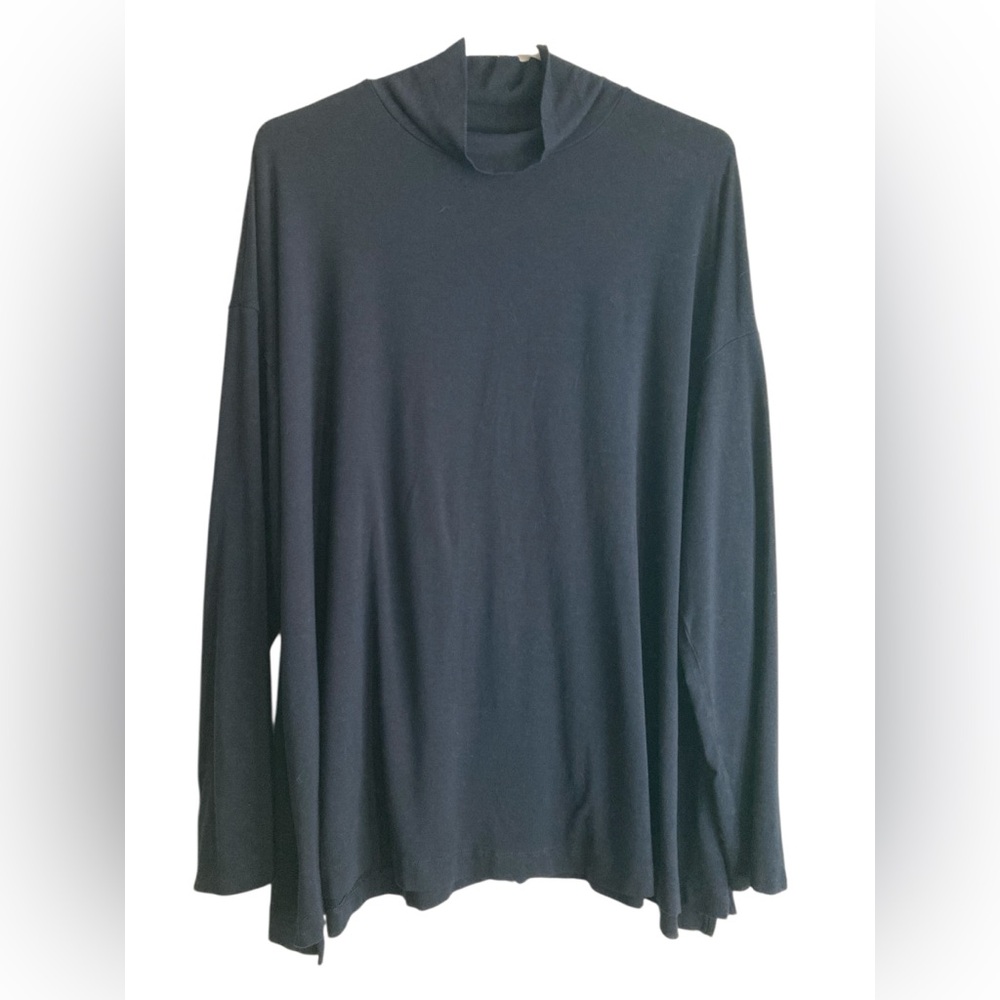 Women’s Plus size J Jill Wearever collection mock neck navy long sleeved top XL